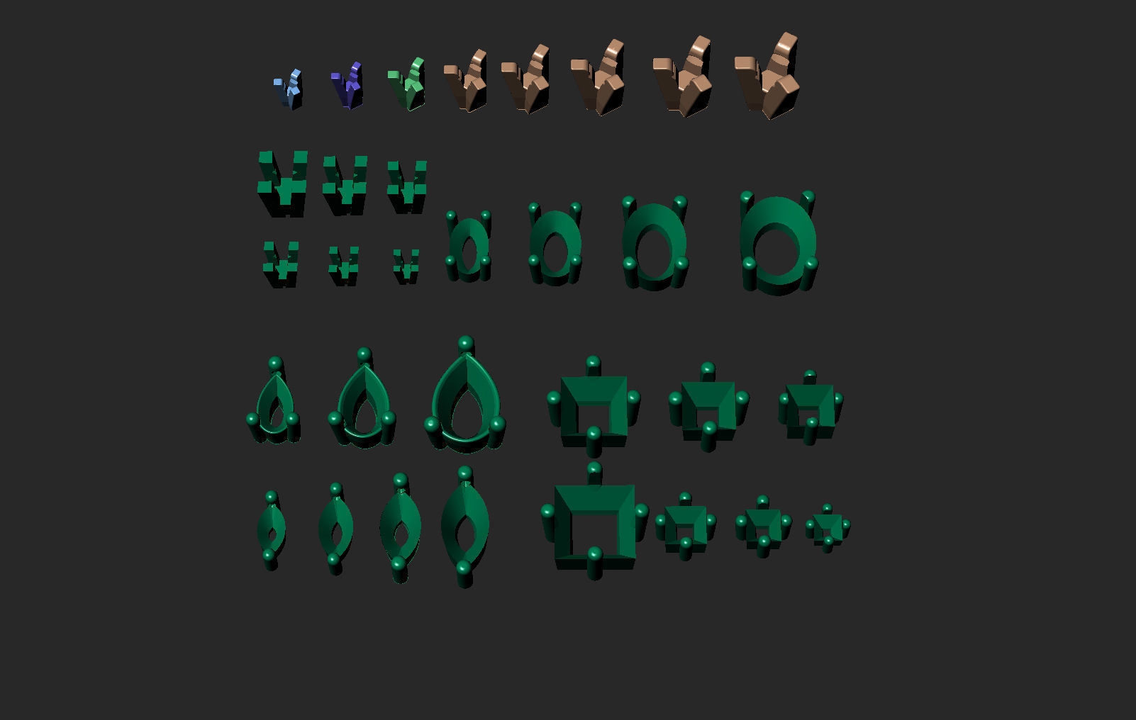 Jewelry Heads Pack 3D print model_7