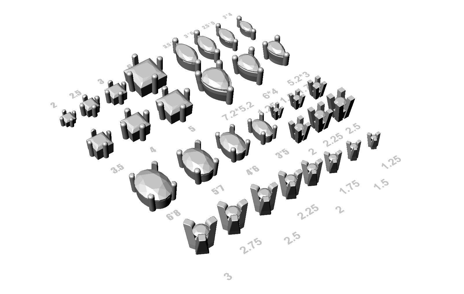 Jewelry Heads Pack 3D print model_2