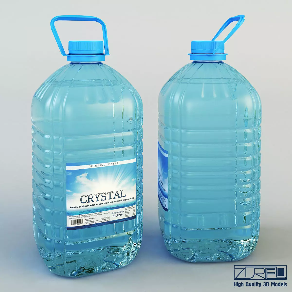 Water bottle 5 liter 3D model