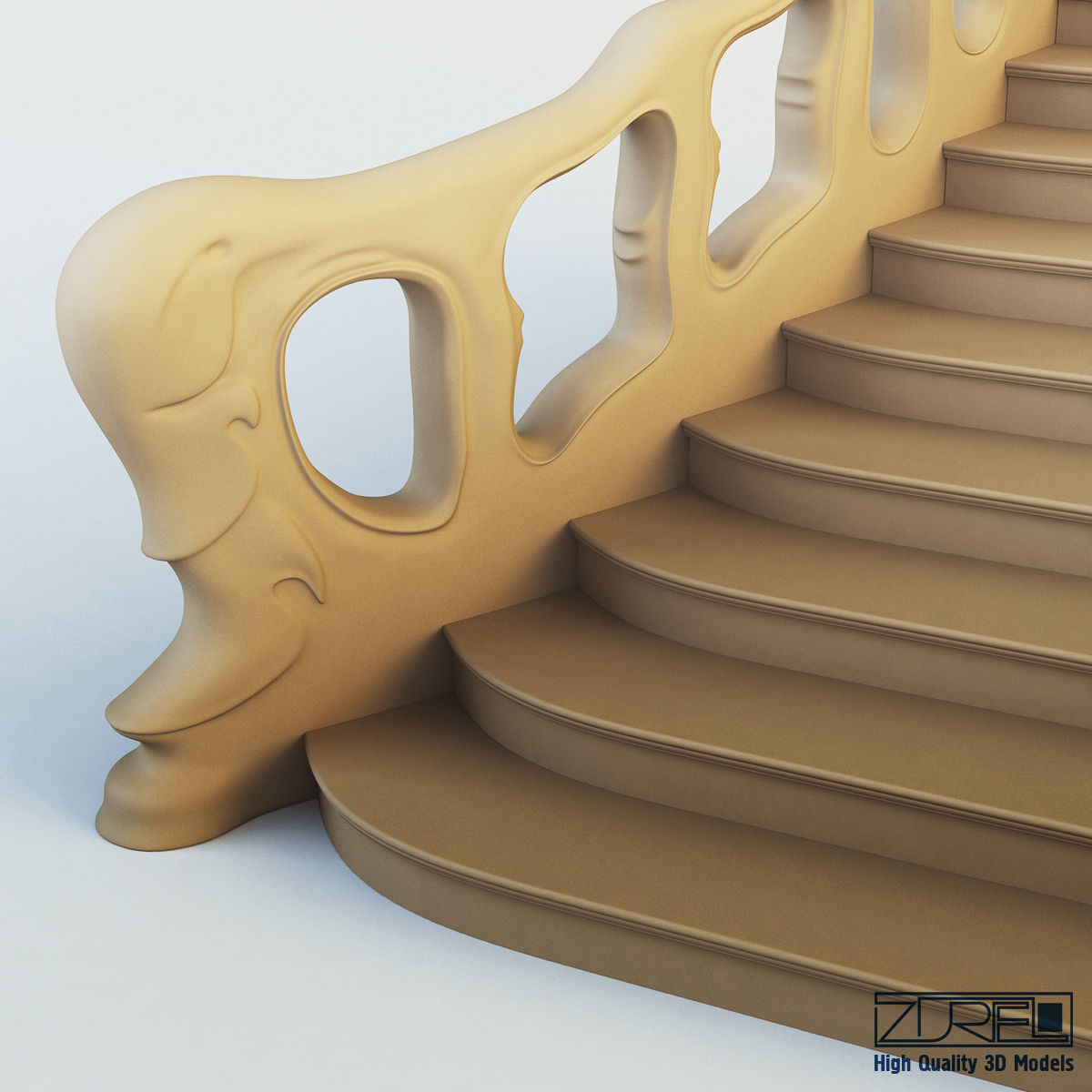 Stairs staircase 3D model_9