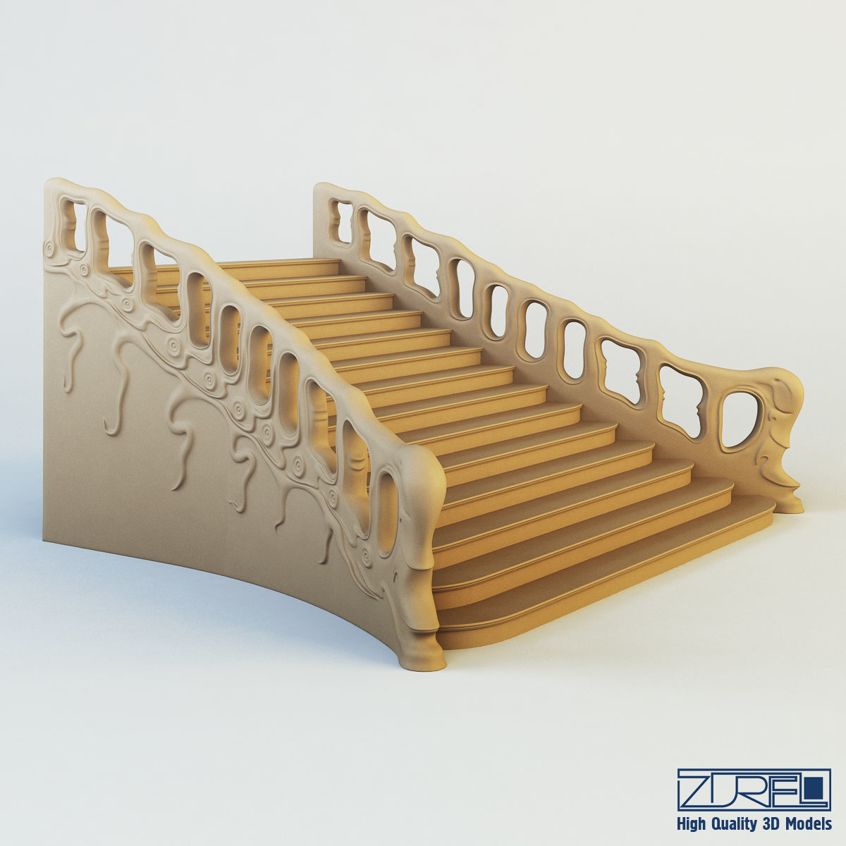 Stairs staircase 3D model_1