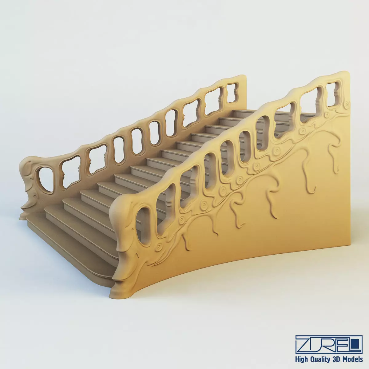 Stairs staircase 3D model_0