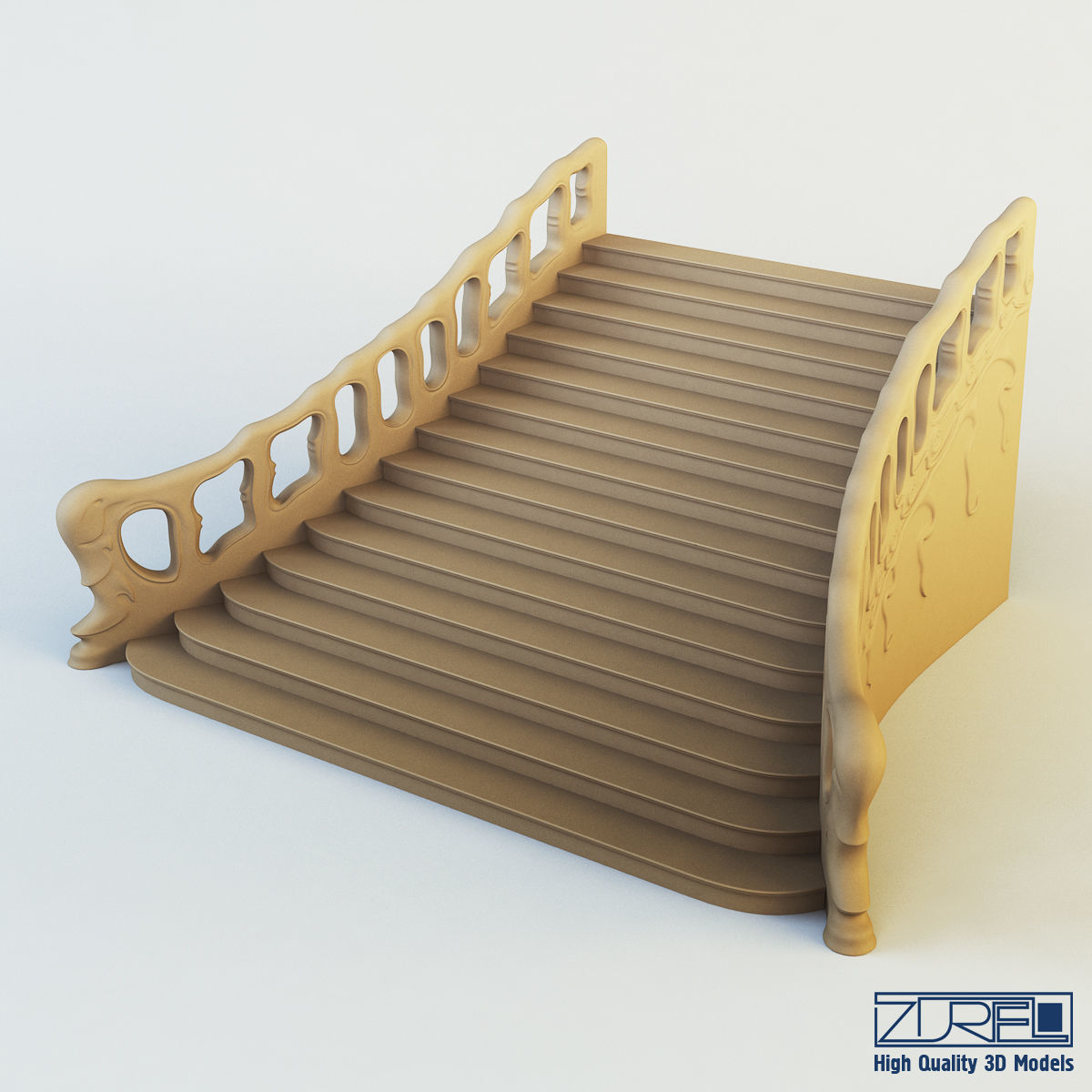 Stairs staircase 3D model_3