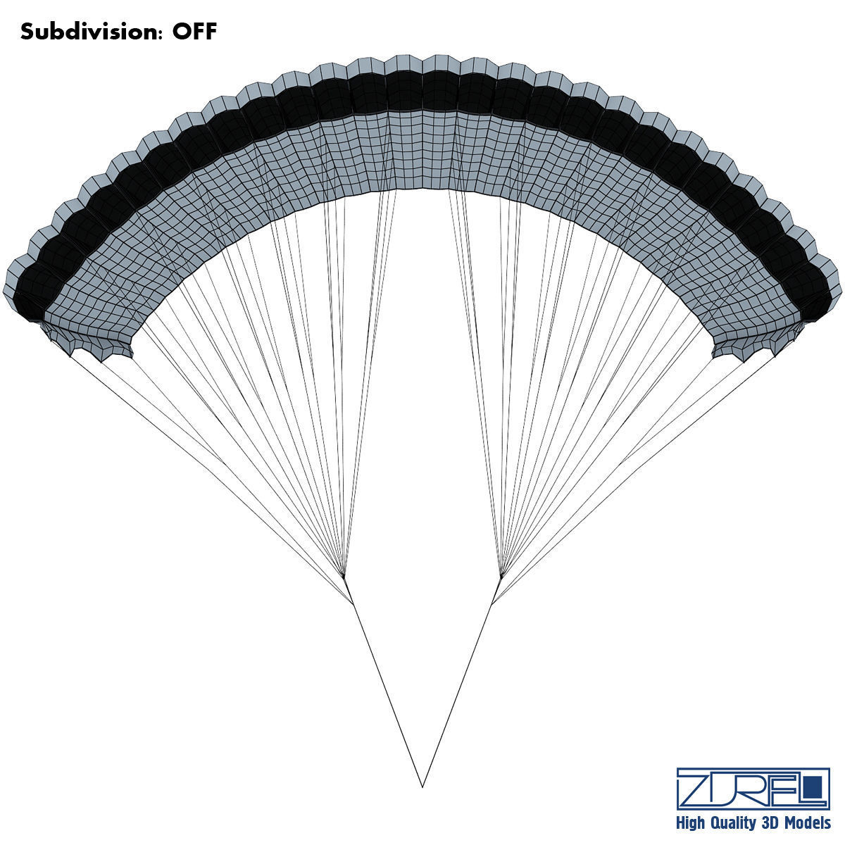 Paraglider v 1 Colorful Parachute 3D model_10