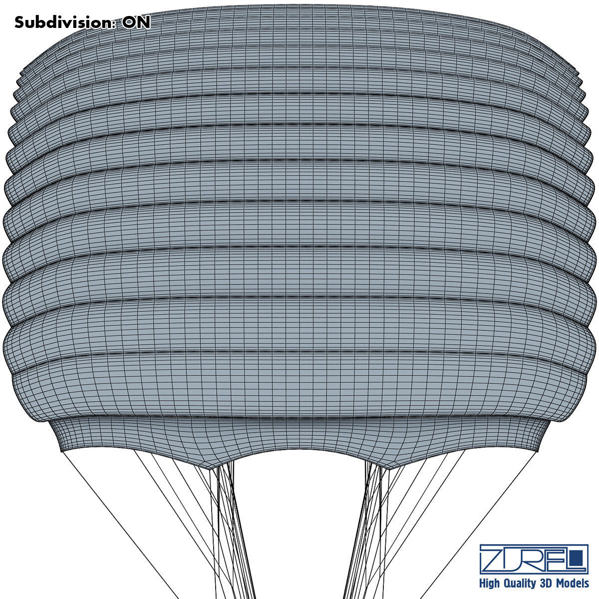 Paraglider v 1 Colorful Parachute 3D model_15