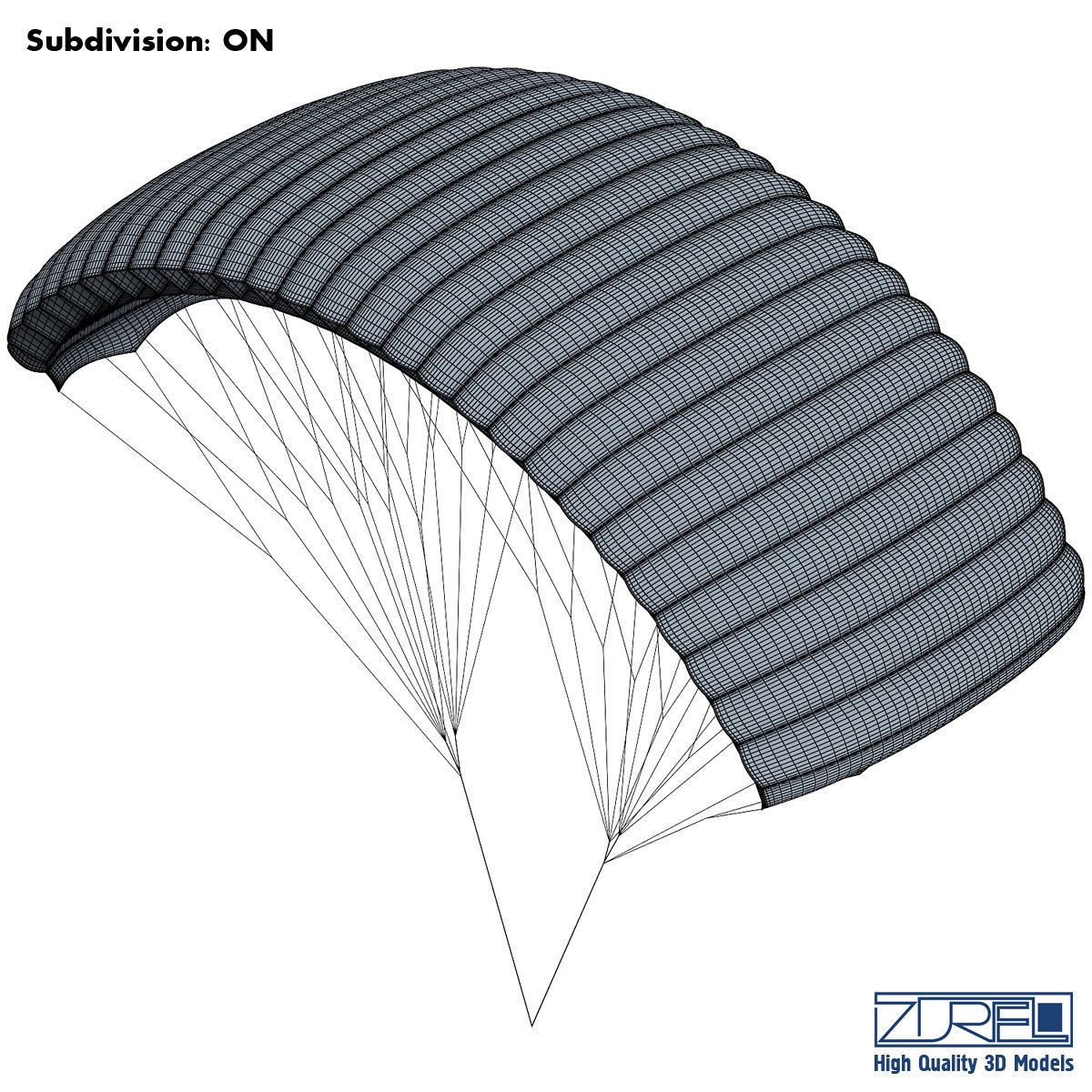 Paraglider v 1 Colorful Parachute 3D model_11