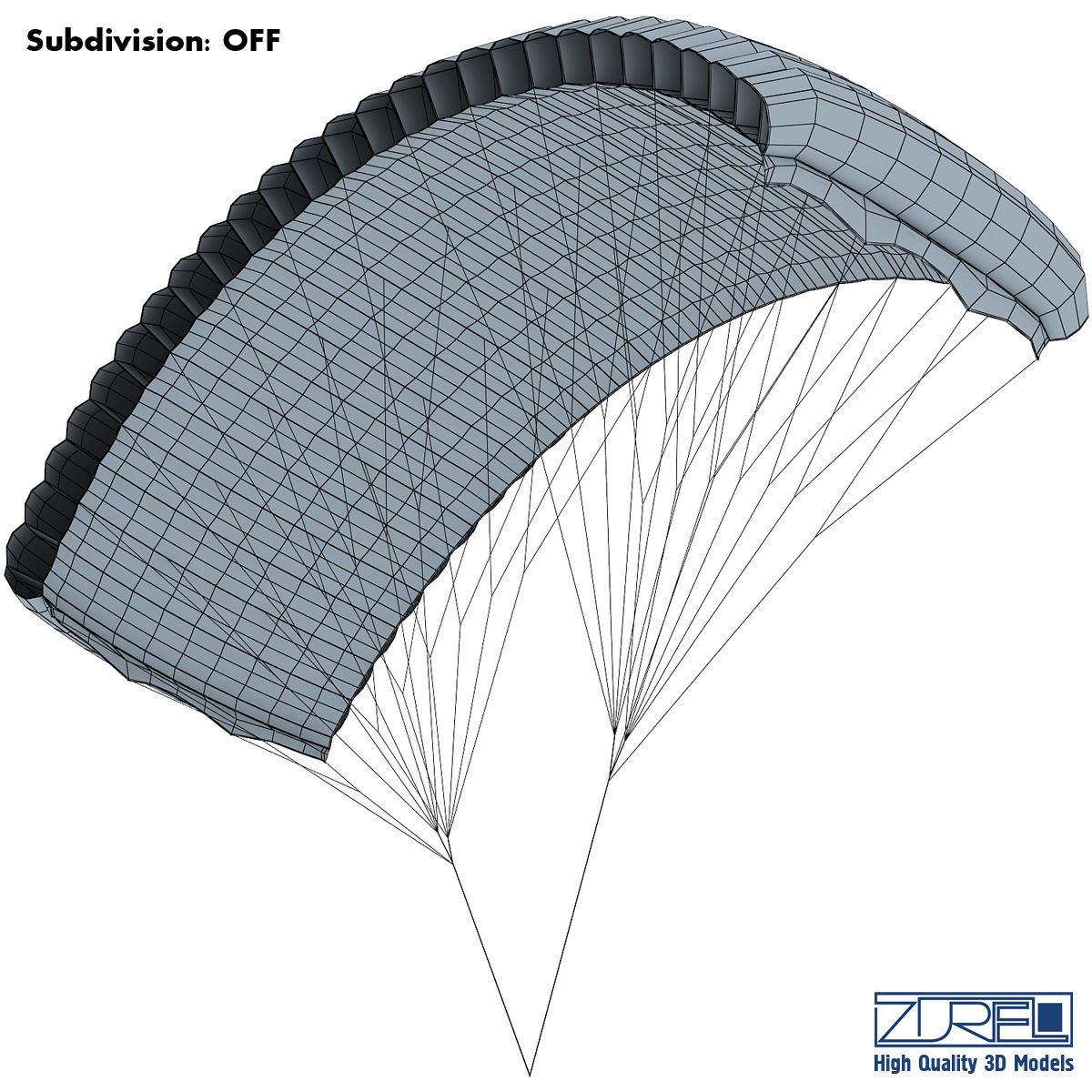 Paraglider v 1 Colorful Parachute 3D model_14