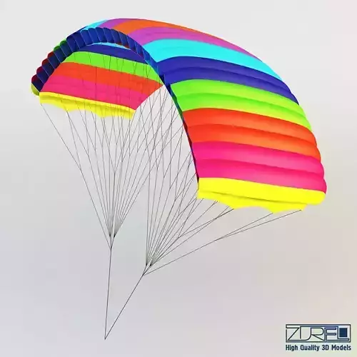 Paraglider v 1 Colorful Parachute 3D model