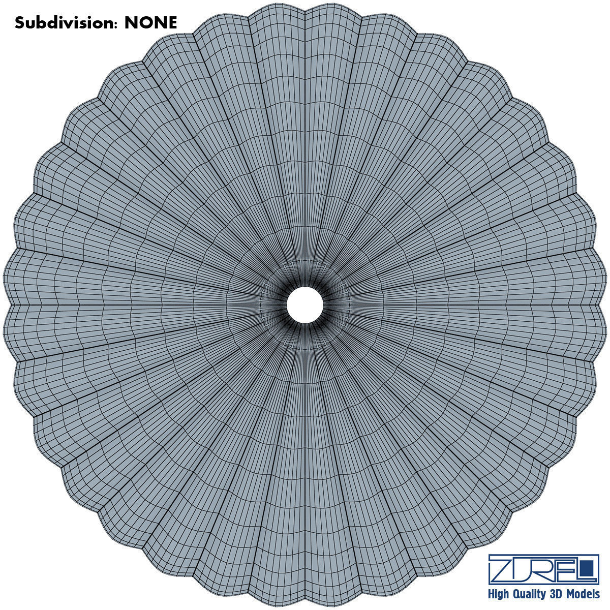 Parachute Orange and Blue 3D model_7