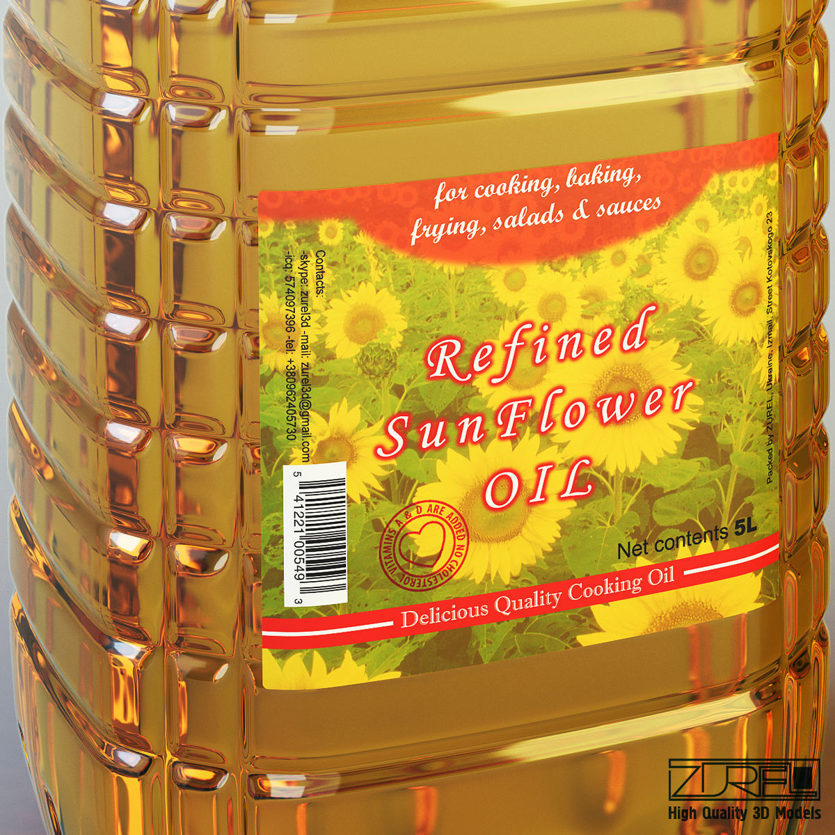 Oil bottle 5 liter 3D model_2