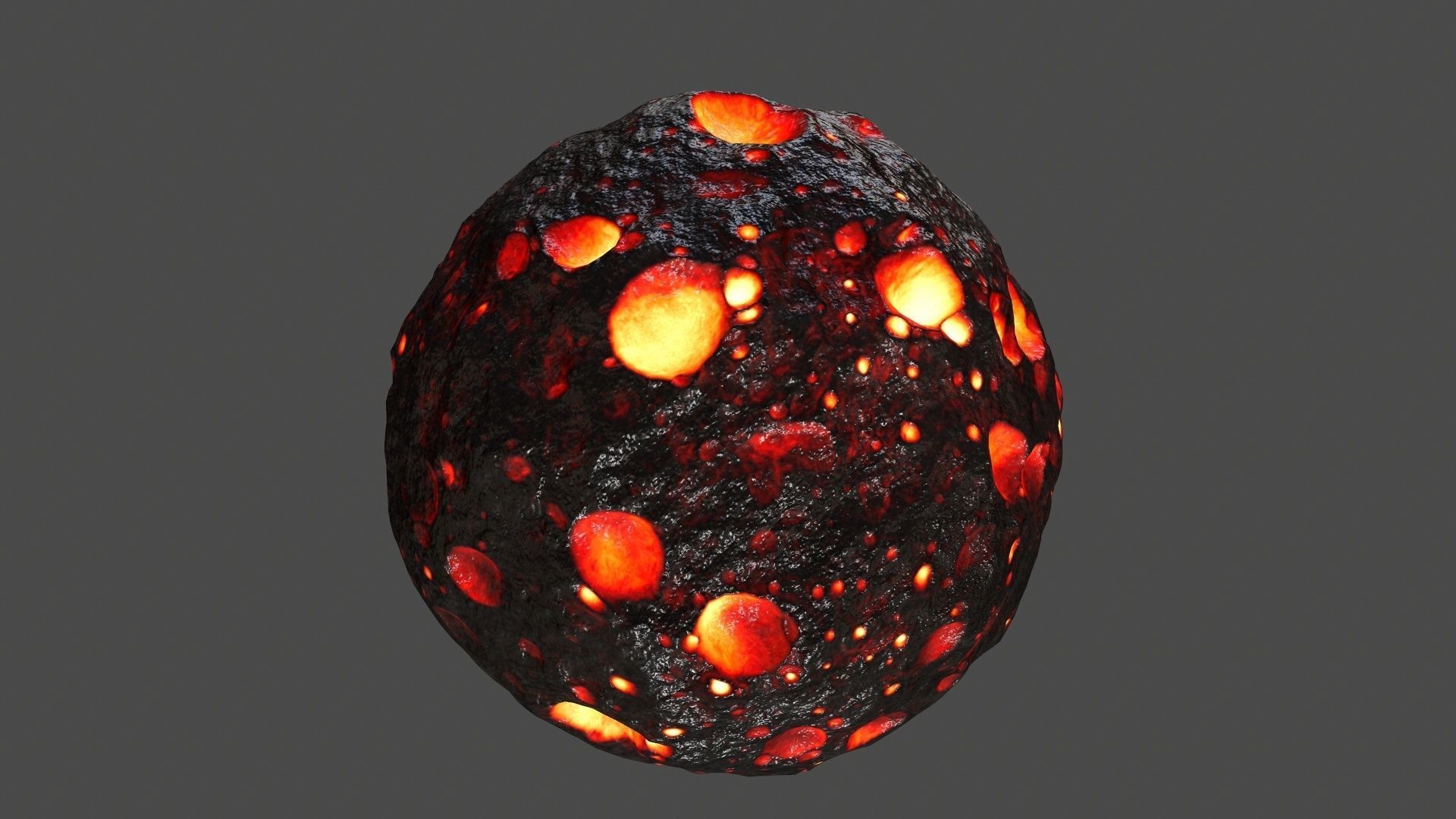 asteroid set lava ball Low-poly 3D model_13