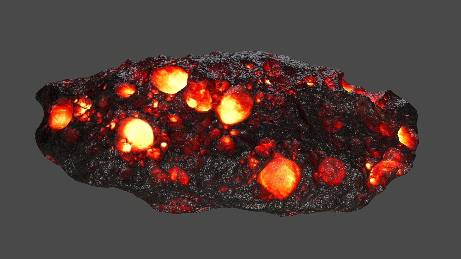 asteroid set lava ball Low-poly 3D model_6
