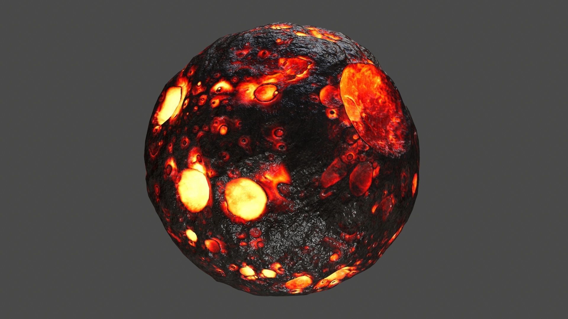 asteroid set lava ball Low-poly 3D model_15