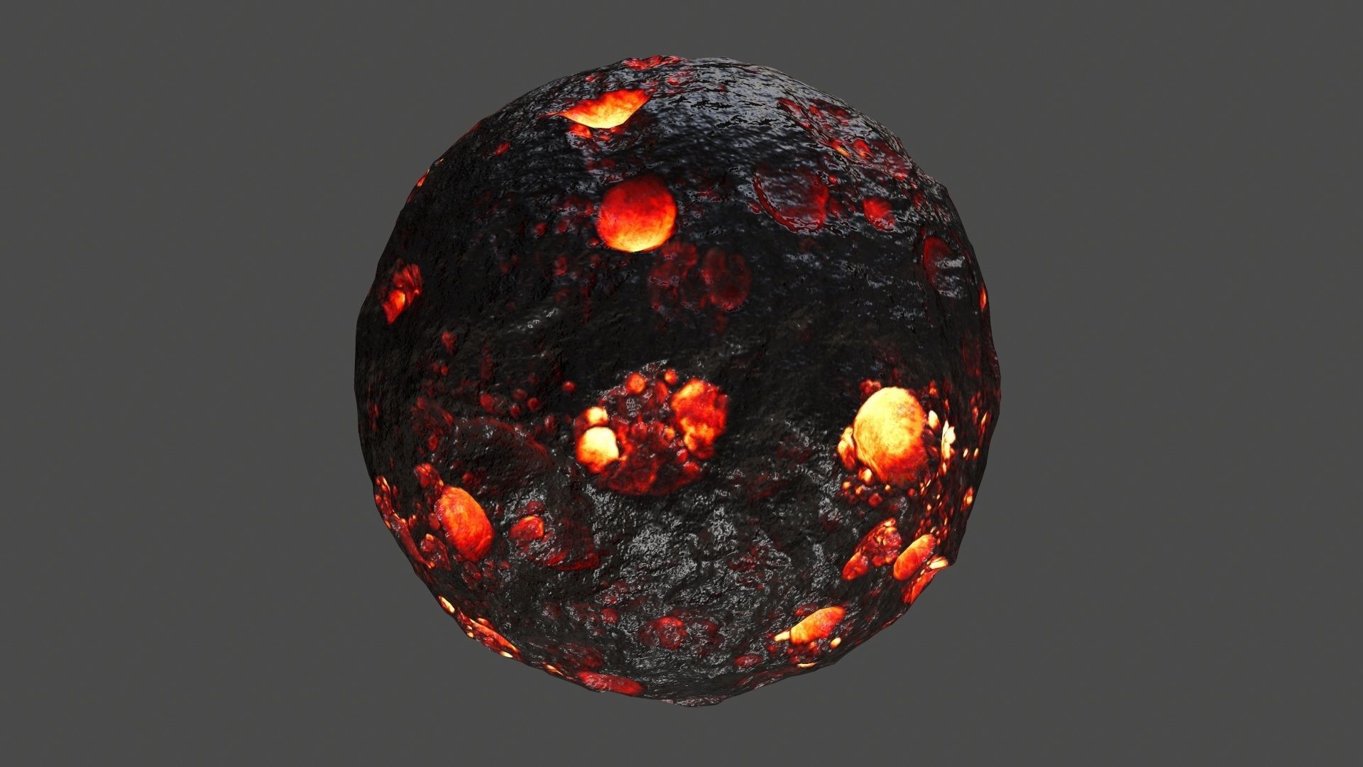 asteroid set lava ball Low-poly 3D model_14