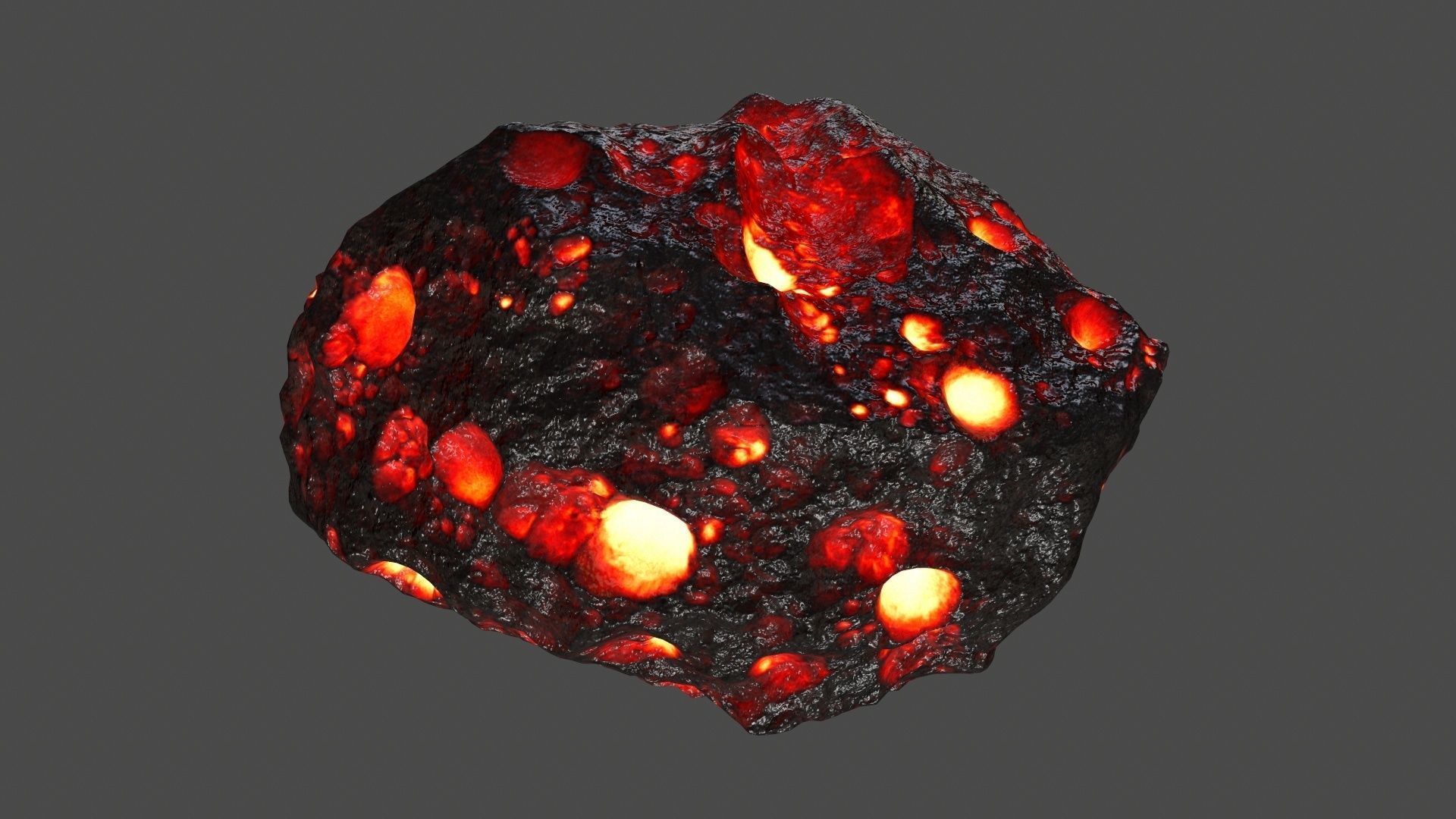 asteroid set lava ball Low-poly 3D model_11