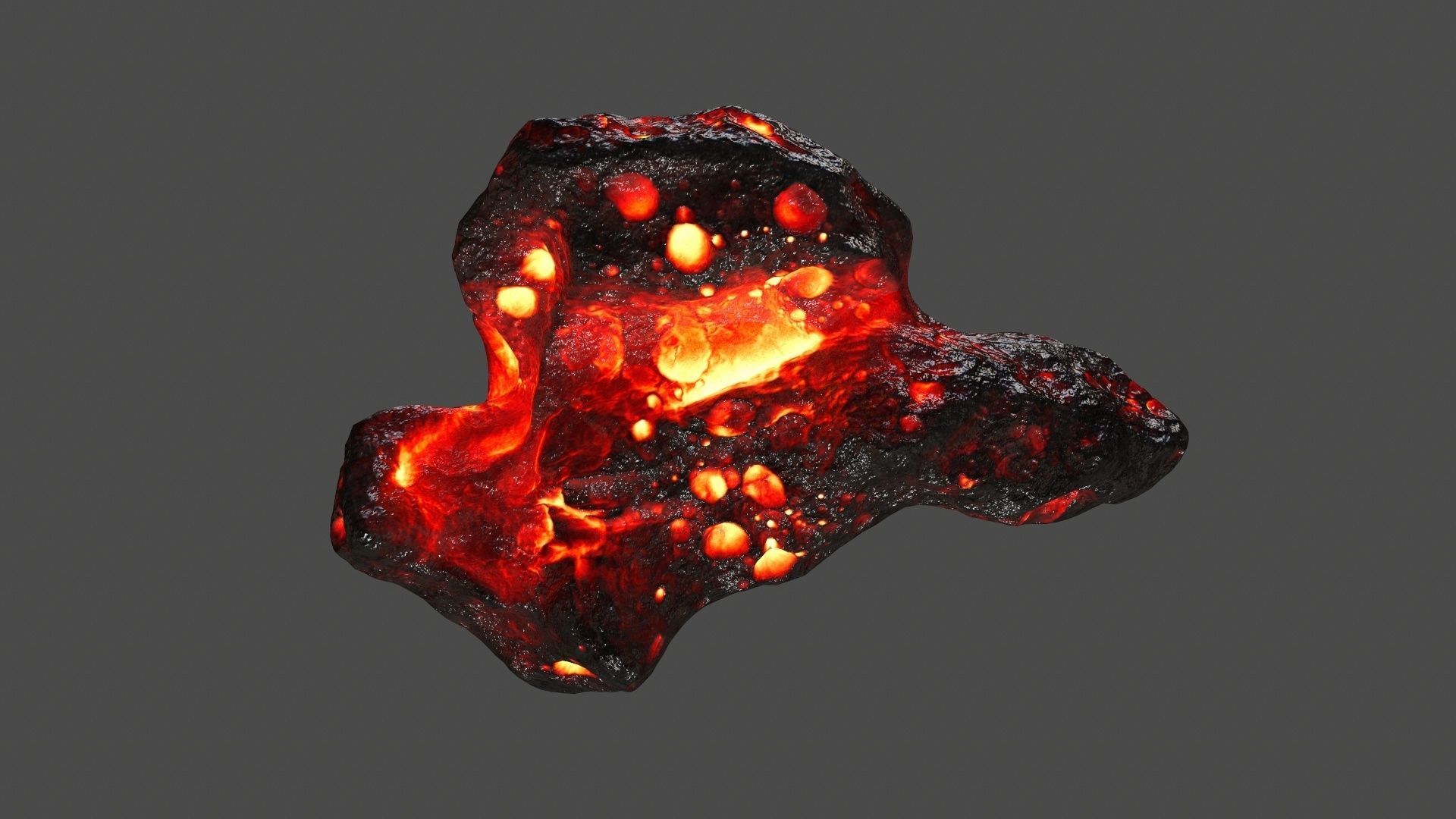 asteroid set lava ball Low-poly 3D model_7
