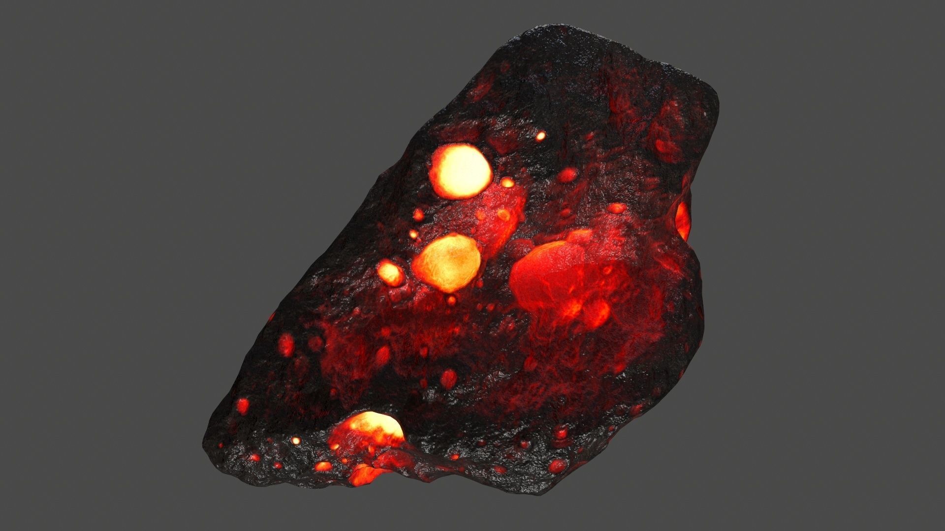 asteroid set lava ball Low-poly 3D model_8