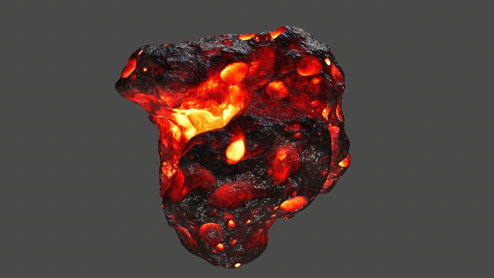 asteroid set lava ball Low-poly 3D model_4