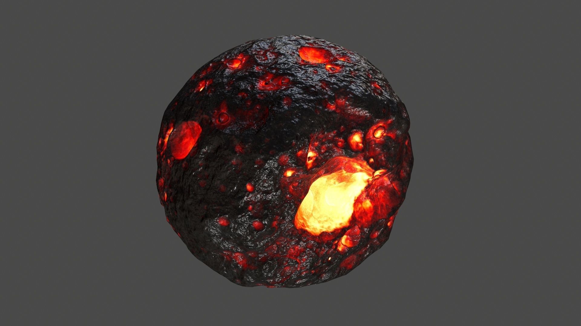asteroid set lava ball Low-poly 3D model_5