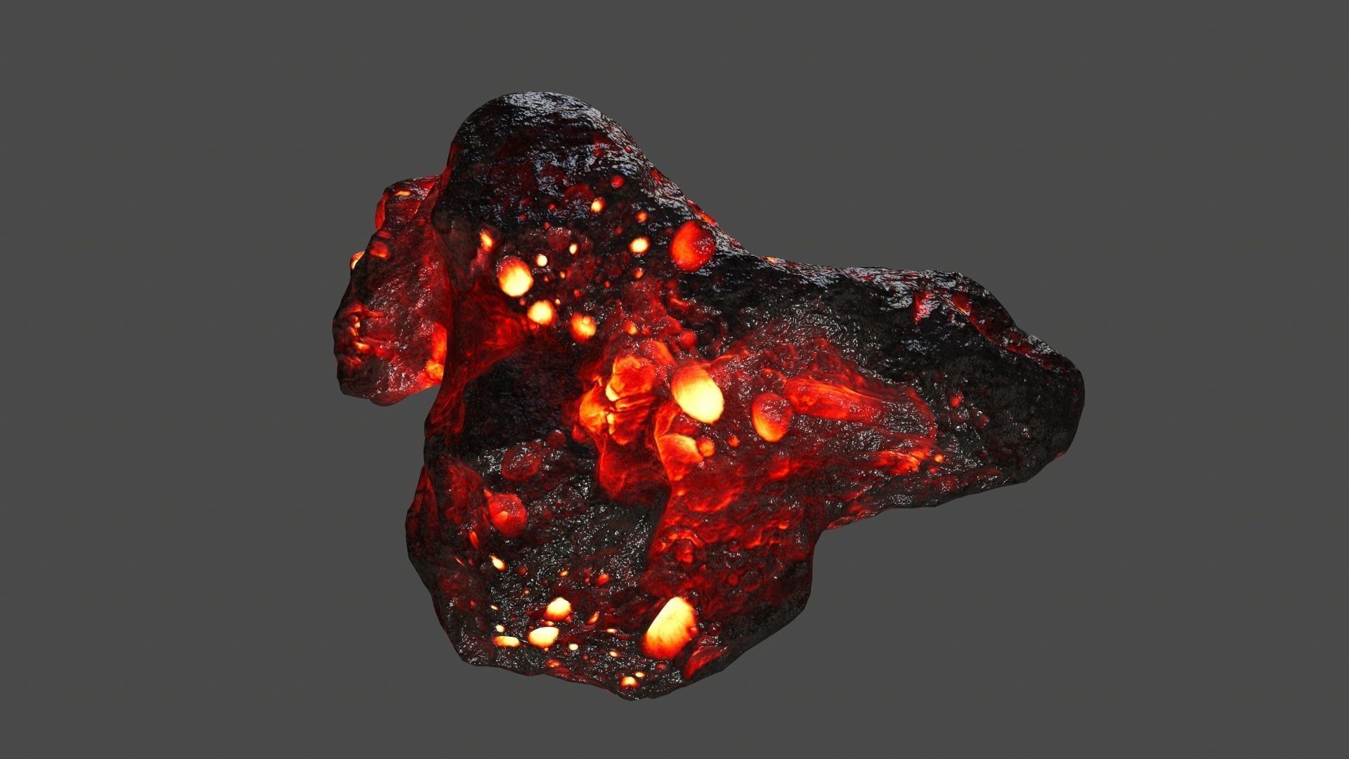 asteroid set lava ball Low-poly 3D model_3