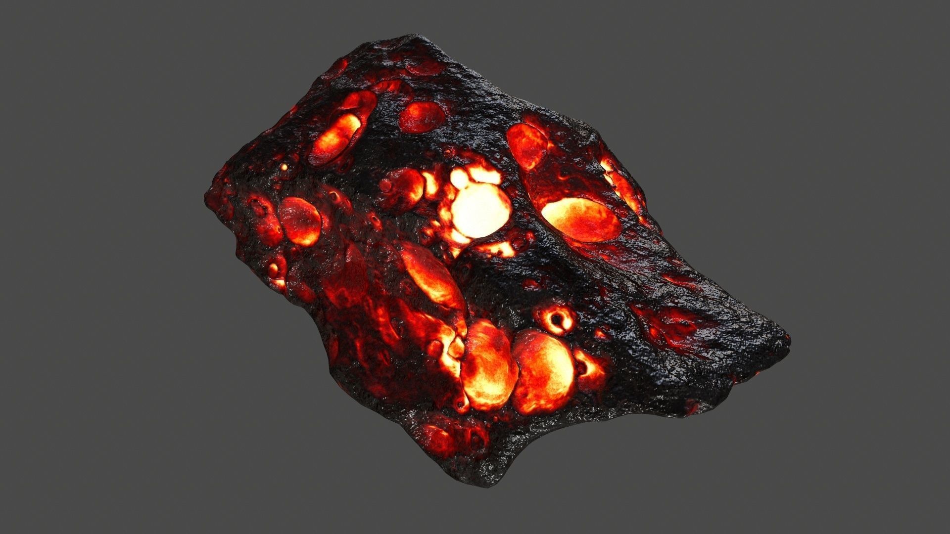 asteroid set lava ball Low-poly 3D model_9