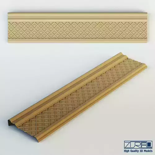 Moulding v 2 golden decorative strip 3D model