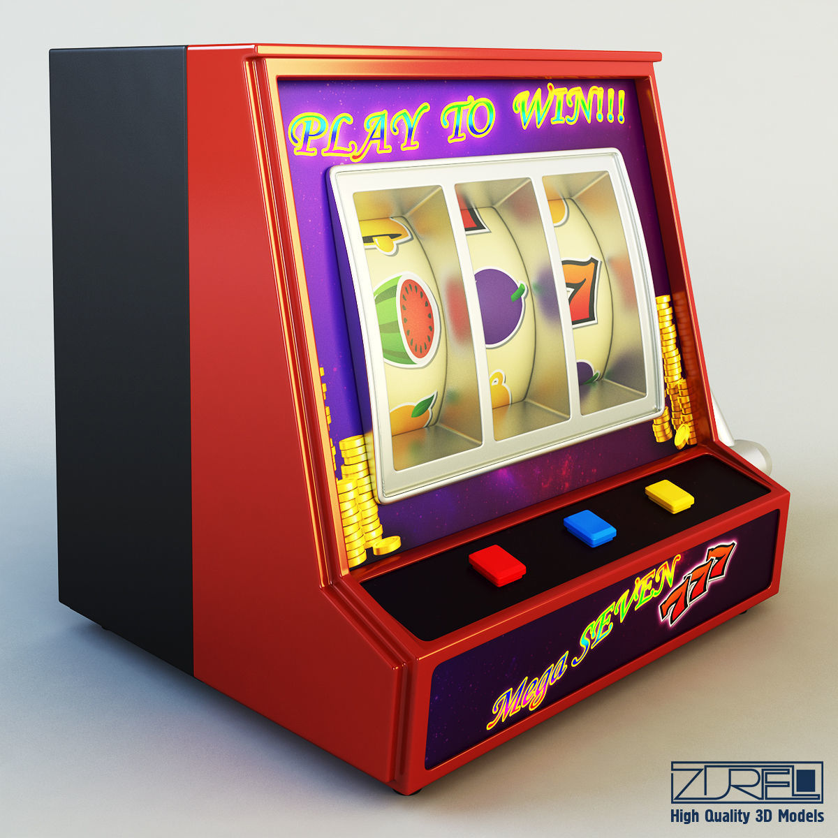 Gaming machine 3D model_2