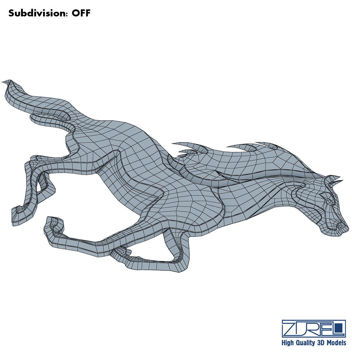 Chrome horse v 1 3D model_7