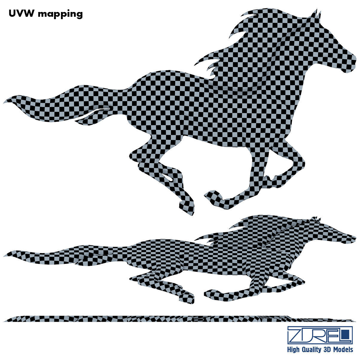 Chrome horse v 1 3D model_16