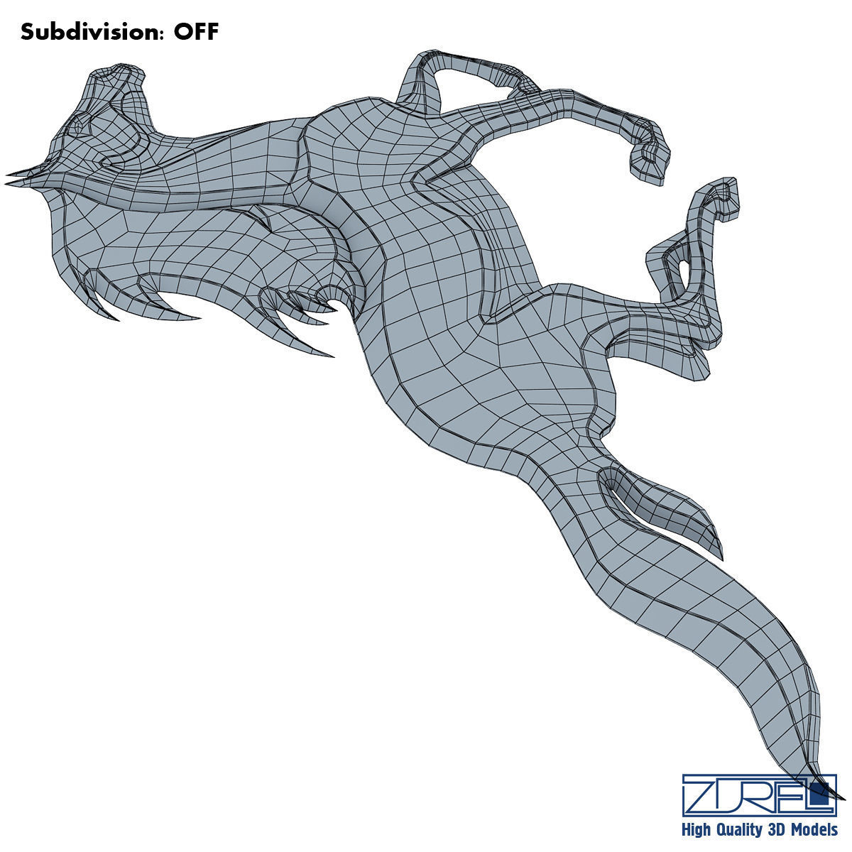 Chrome horse v 1 3D model_9