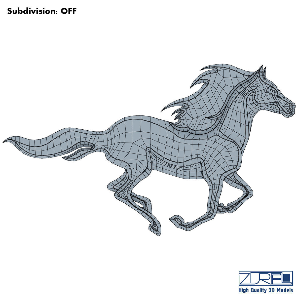 Chrome horse v 1 3D model_5