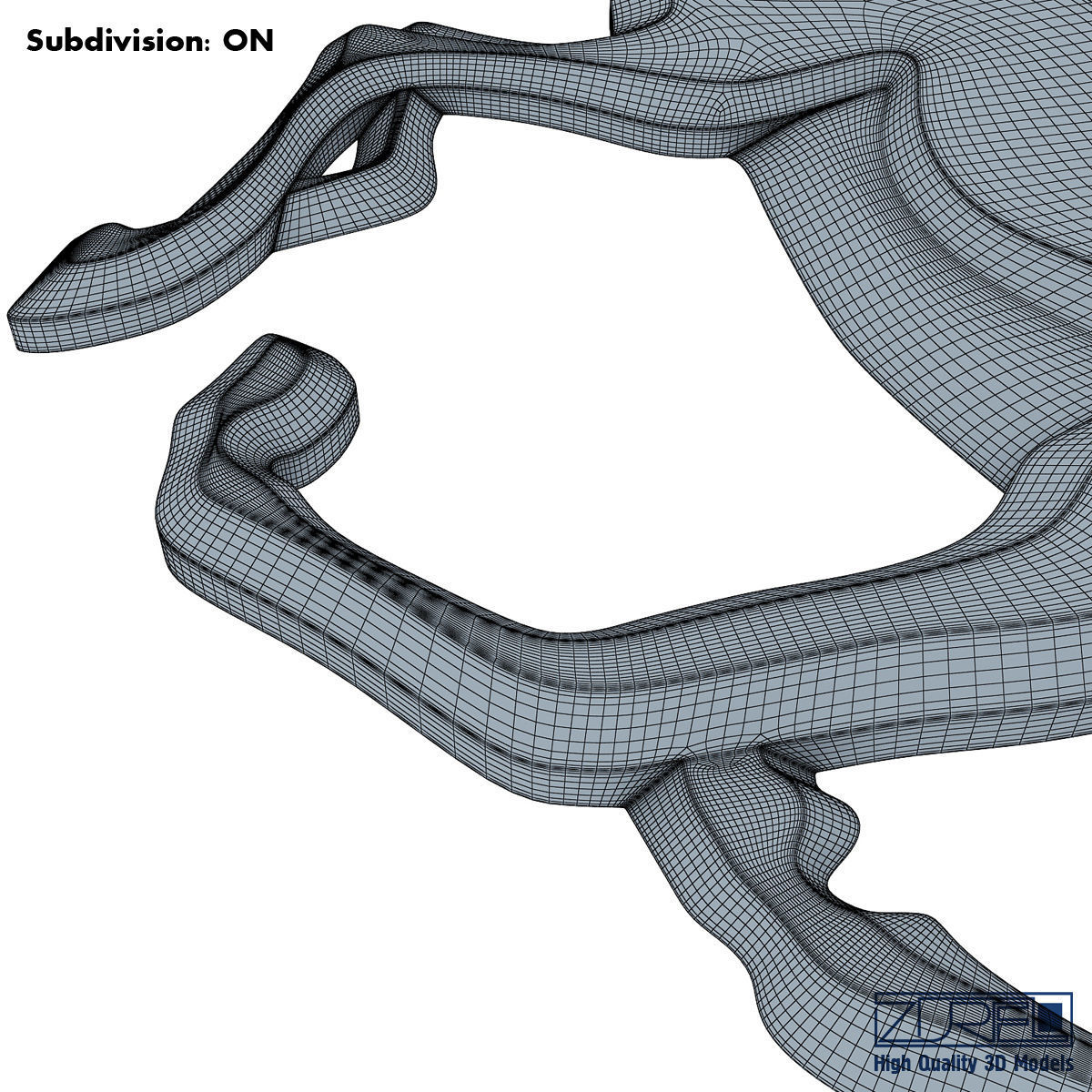 Chrome horse v 1 3D model_14