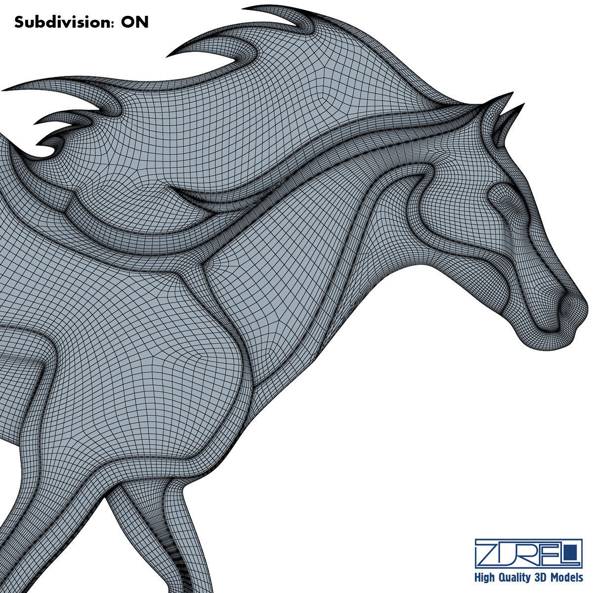 Chrome horse v 1 3D model_10