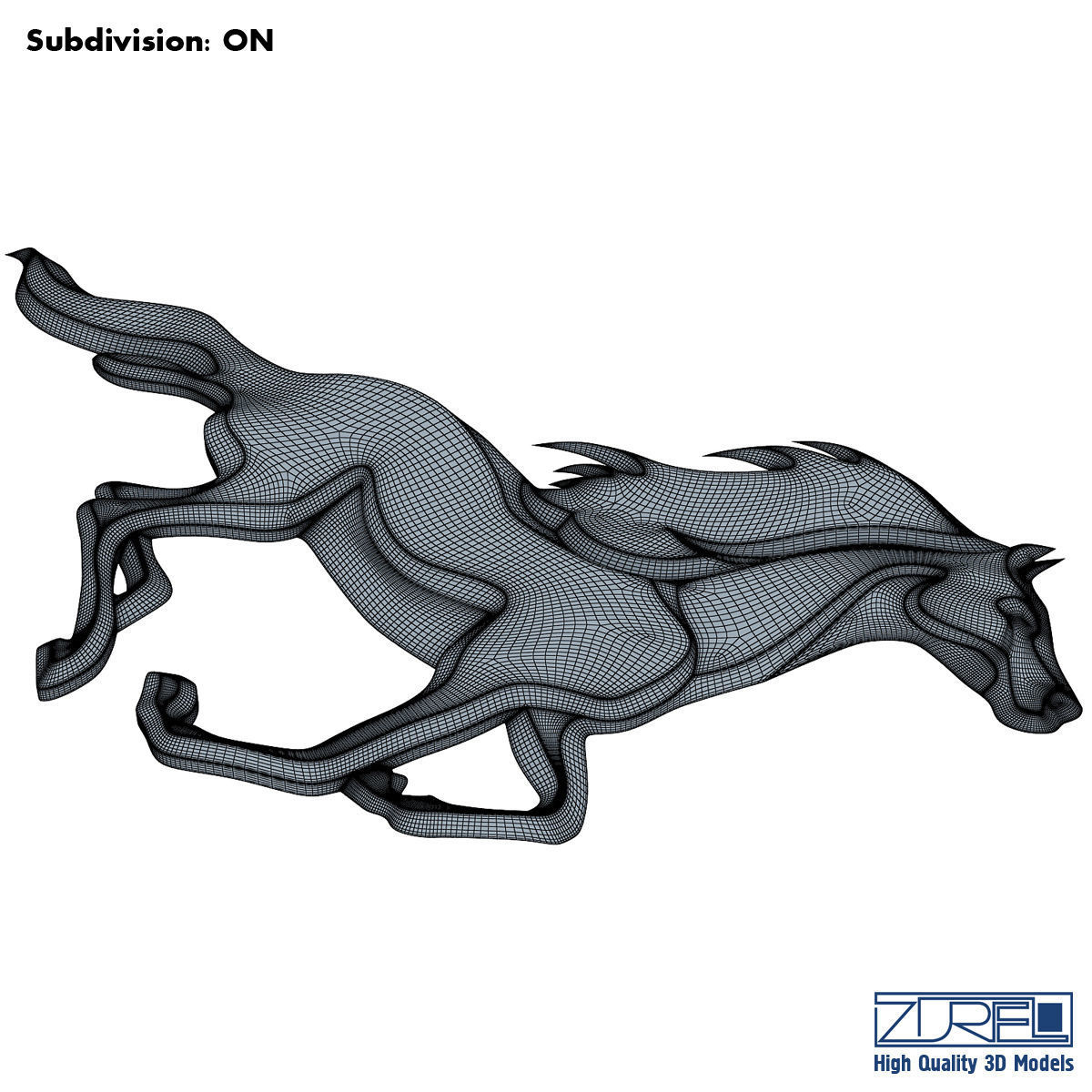 Chrome horse v 1 3D model_6