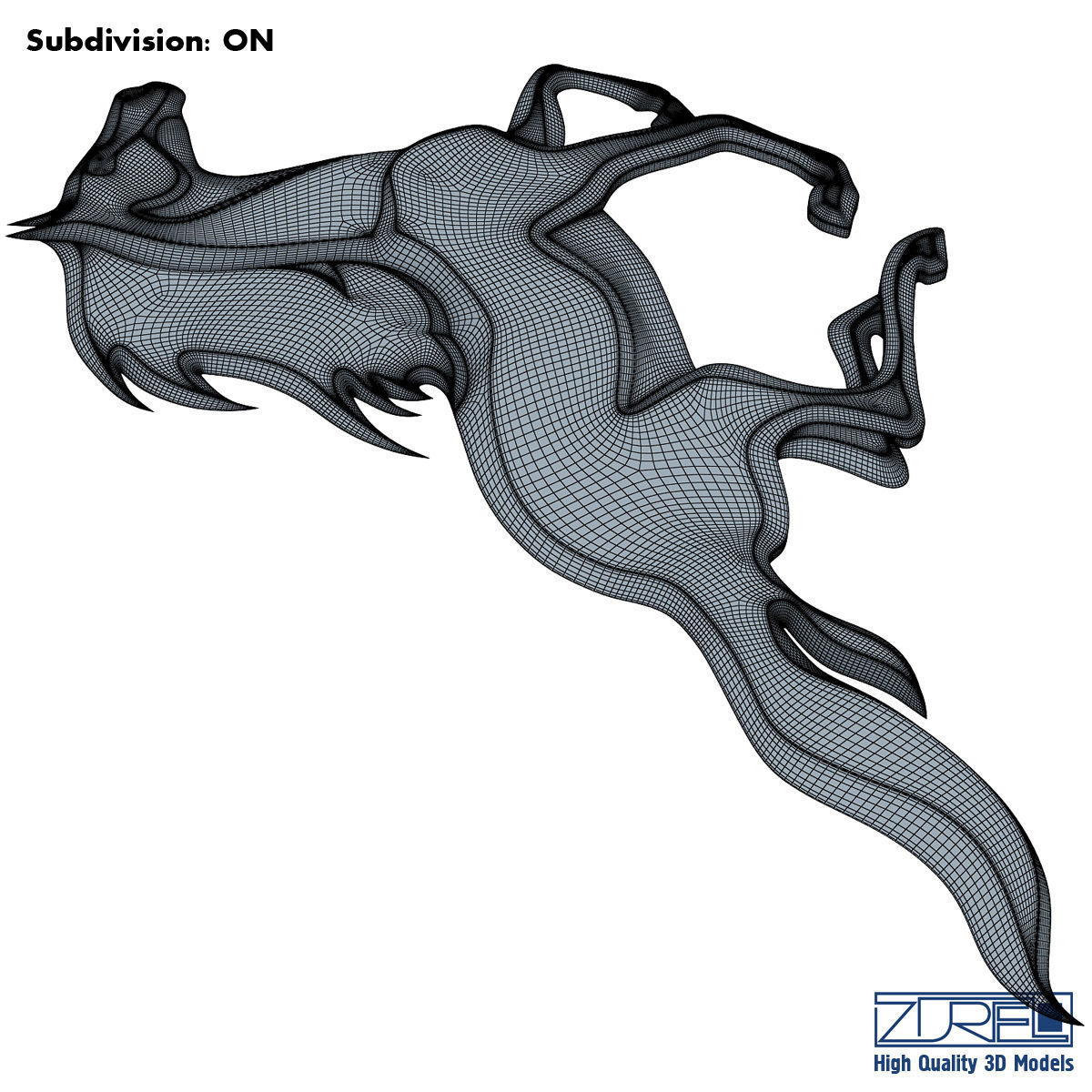 Chrome horse v 1 3D model_8