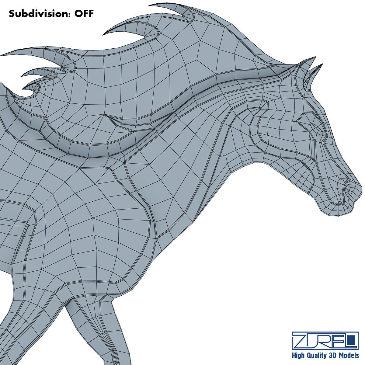 Chrome horse v 1 3D model_11