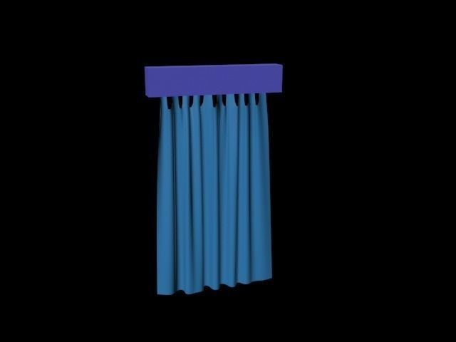 Basic home curtain 3D model_1