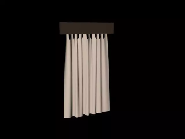 Basic home curtain 3D model_0