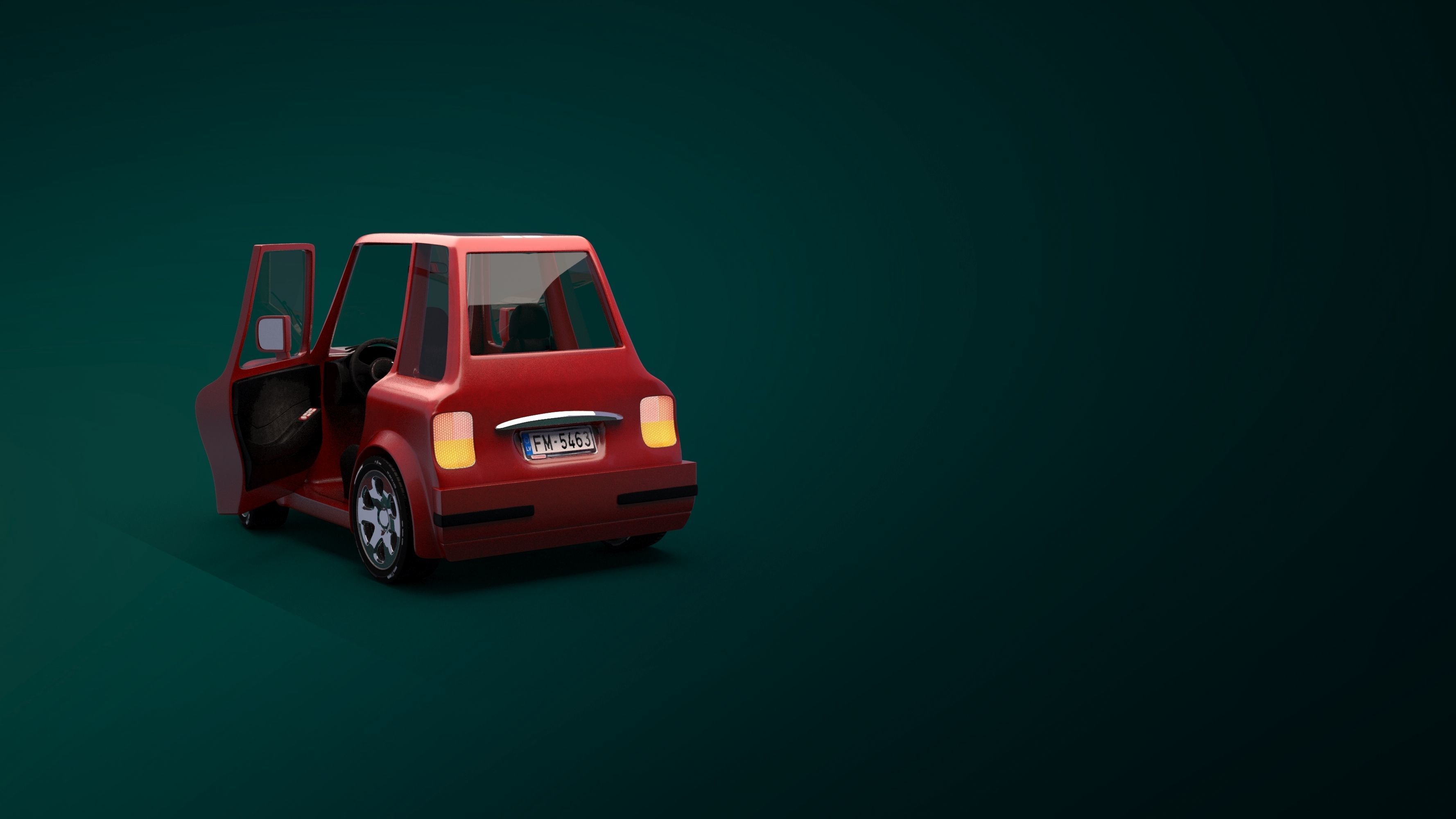 Cartoon Car  3D model_3