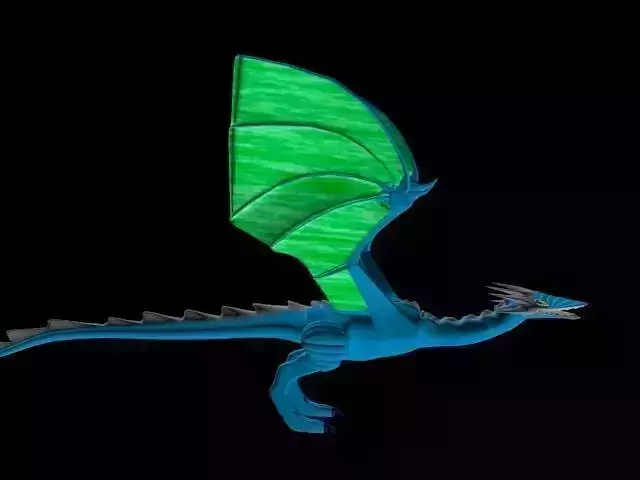 Blue Wyvern  Free low-poly 3D model