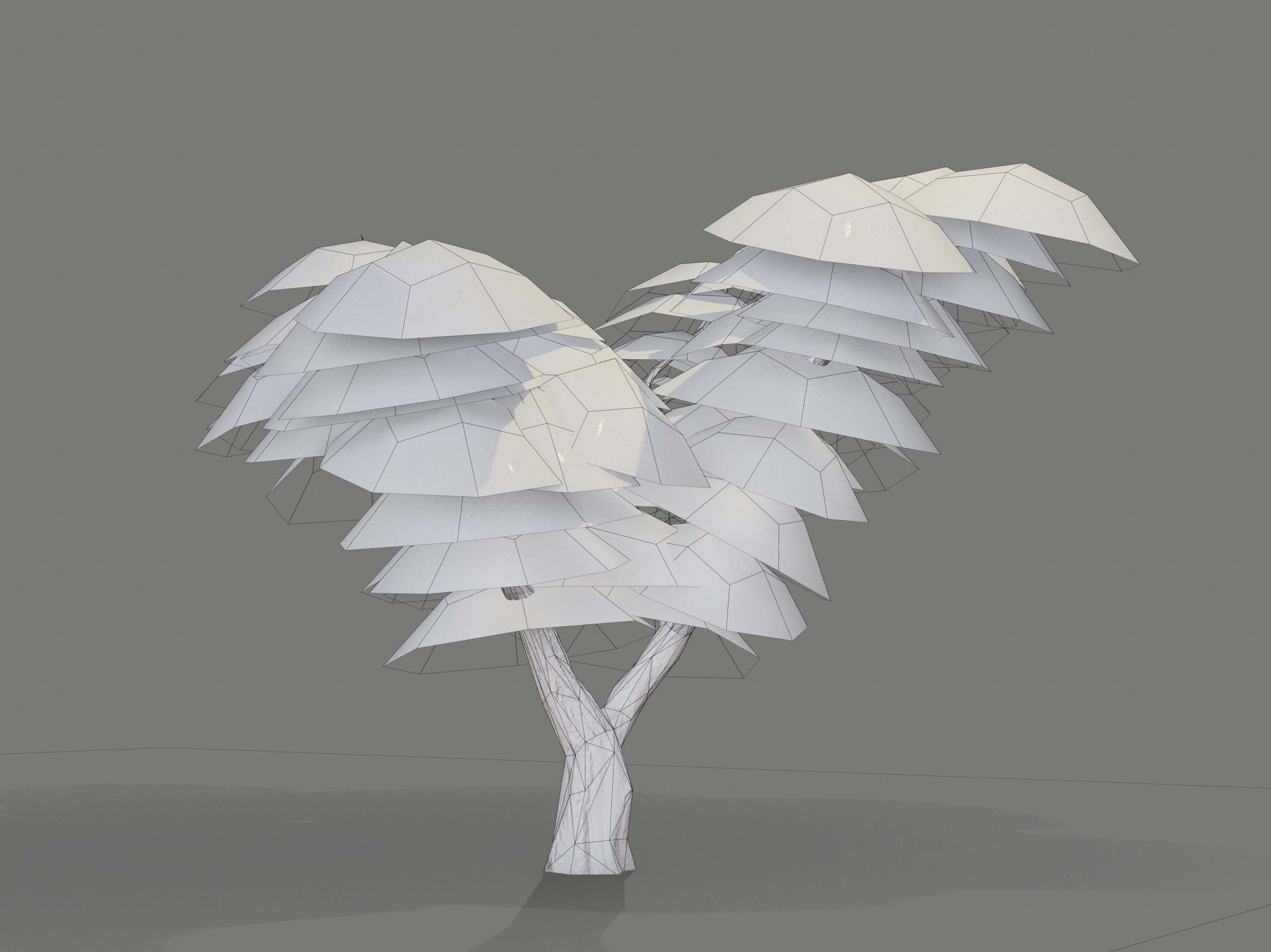 Ucla Tree 2 Variations Low Poly Low-poly 3D model_15