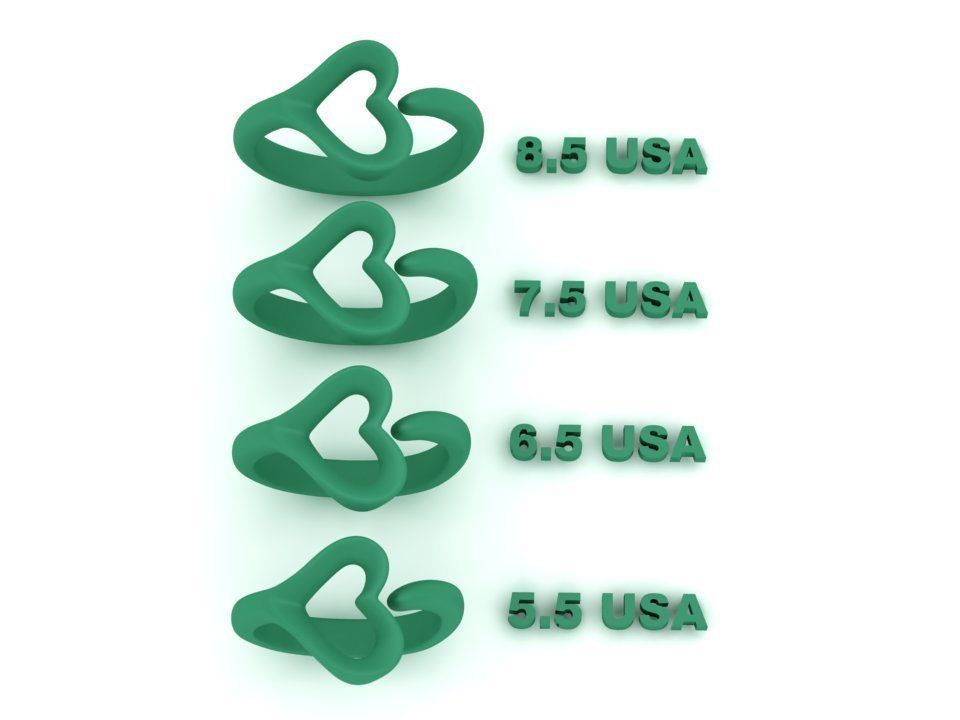 Open Heart Ring elegant design N0273 3D print model_5