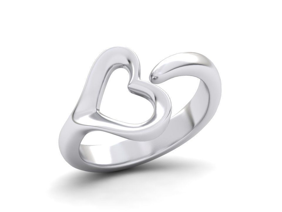 Open Heart Ring elegant design N0273 3D print model_1