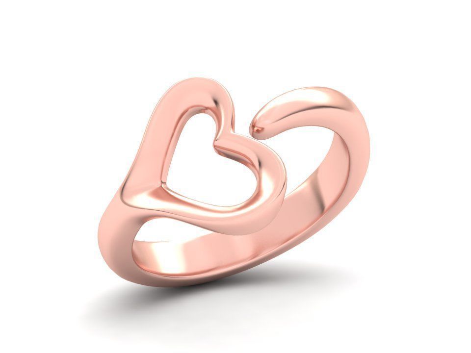 Open Heart Ring elegant design N0273 3D print model_2