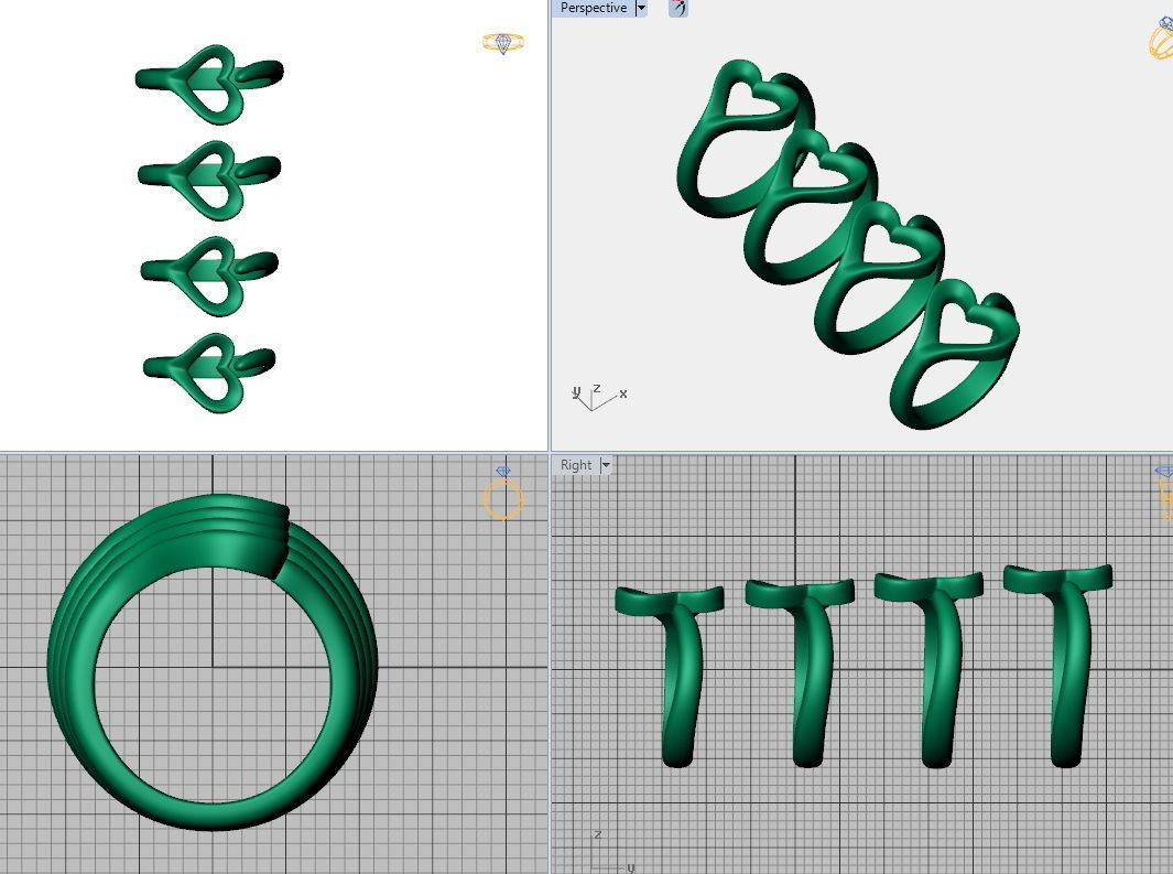 Open Heart Ring elegant design N0273 3D print model_6
