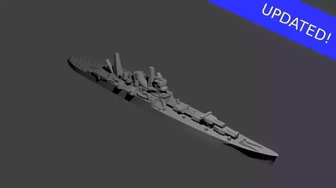 Japanese Tone Class Cruiser Warship 3D print model