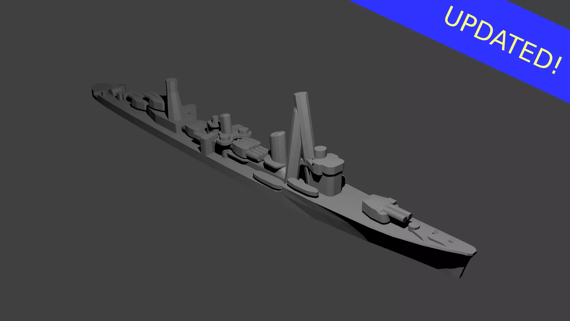 Japanese Asashio Class Destroyer Warship 3D print model