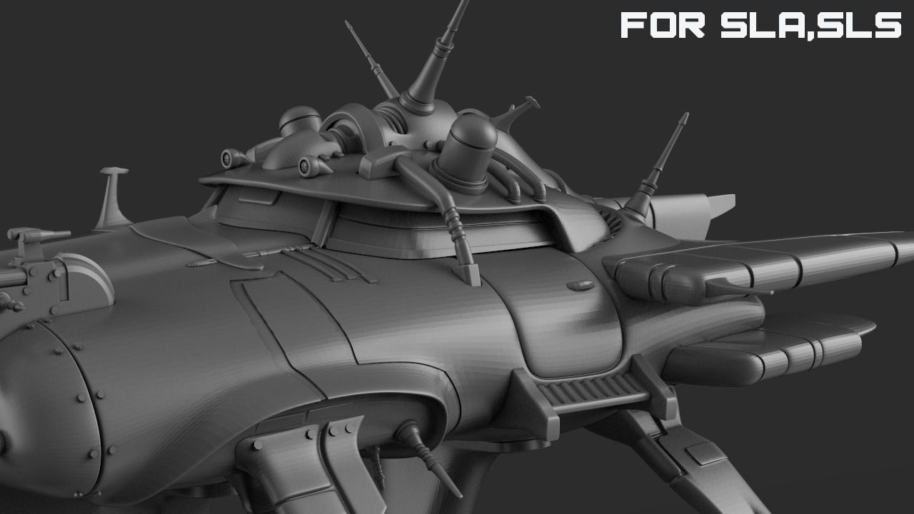 Immortal flying car for SLA and SLS printers 3D print model_8