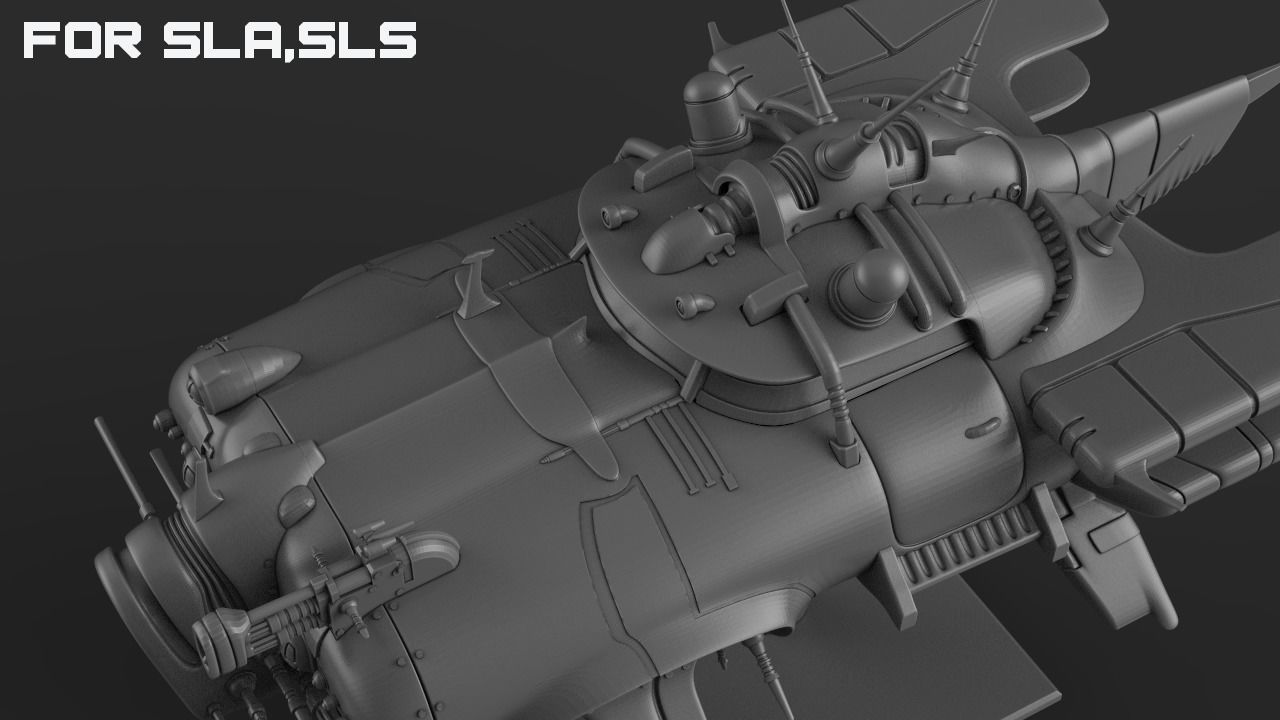 Immortal flying car for SLA and SLS printers 3D print model_7