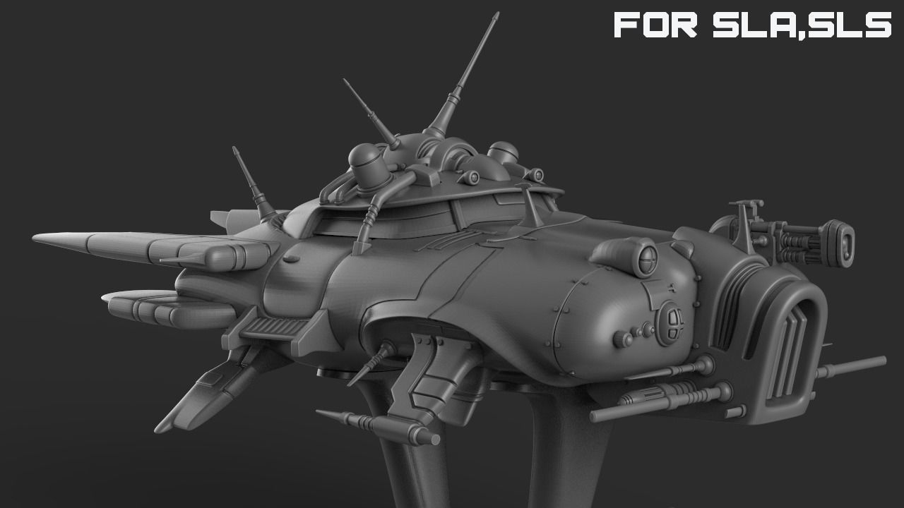 Immortal flying car for SLA and SLS printers 3D print model_9